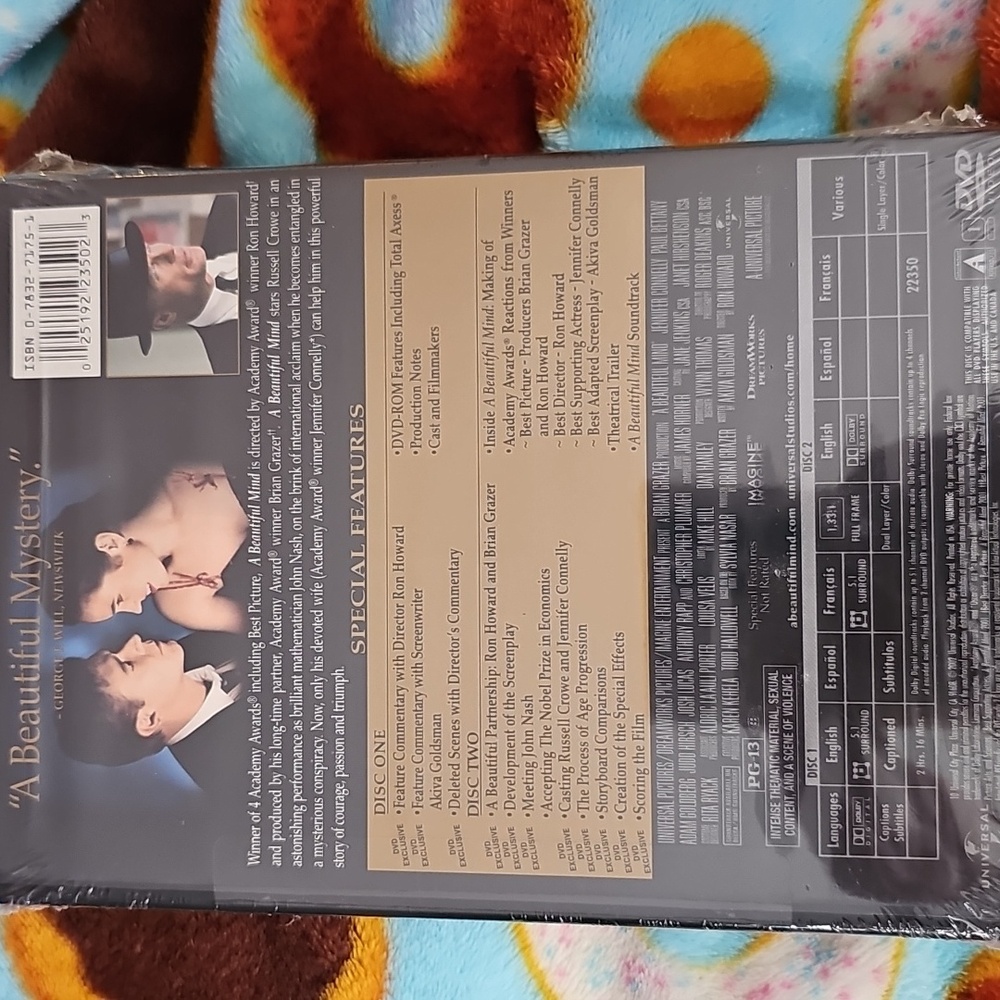 A Beautiful Mind DVD. 2 Disc Special Features. New In The Packaging. - Picture 2 of 4
